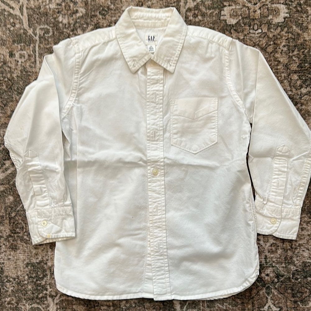 GAP Boys 6/7 button down White Shirt